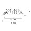 Sylvania Syl-Lighter LED II 240 RO 25W WW IP44 süllyeszthető LED lámpa