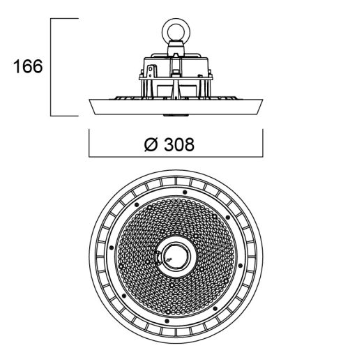Sylvania Granit IP65 0-10V 13000lm 840 MB függesztett ipari csarnokvilágító LED lámpa 0039595