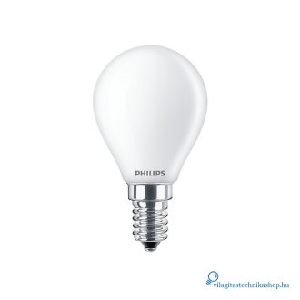   Philips CorePro LEDLuster ND 6.5-60W P45 E14 827 FR G kisgömb izzó 60W helyett opál