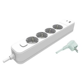   Ultratech EK42USB elosztó-hosszabbító, kapcsolóval + USB-vel