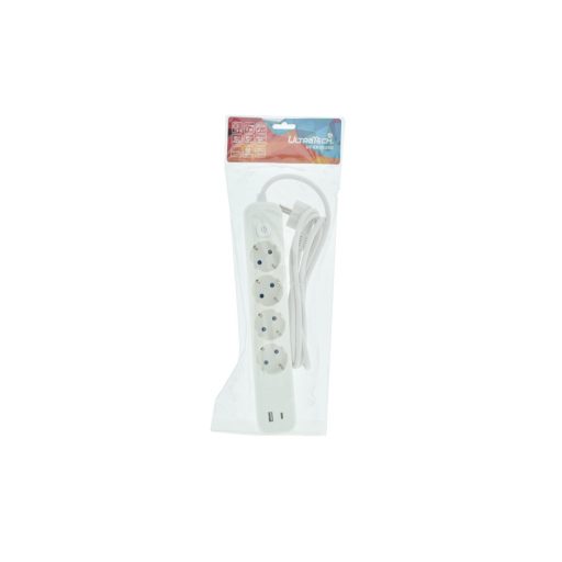 Ultratech EK42USB elosztó-hosszabbító, kapcsolóval + USB-vel