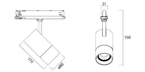 Sylvania Pixo ZOOM 1850LM 17D-60D 3CCT DALI BLACK LED világítás