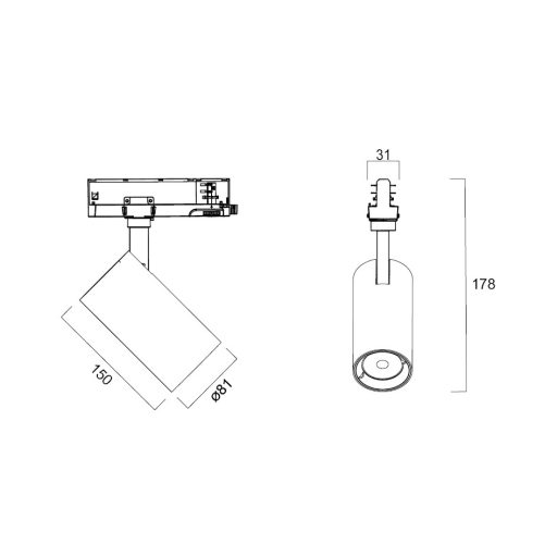Sylvania 0004549 Pixo Medium 3680lm 940 NB/MB/WB fekete sínes spotlámpa