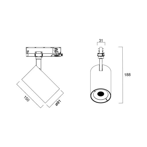 Sylvania Pixo Large 5175LM 940 NB MB WB BLACK spotlámpa