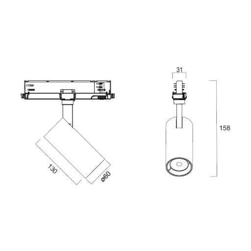 Sylvania Pixo Small 1700LM 940 NB MB WB DALI BLACK LED világítás