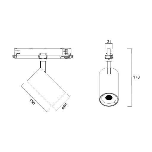 Sylvania Pixo Medium 3525LM 930 NB MB WB DALI WHITE LED világítás