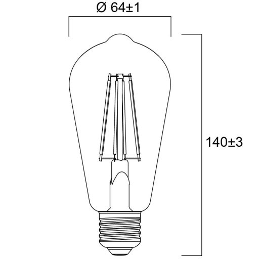 0029307 ToLEDo Retro ST64 V5 Golden Dimmable 560LM 825 E27
