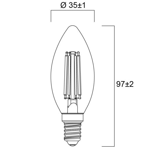 0029344 ToLEDo Retro Candle V5 Clear Dimmable 470LM 827 E14