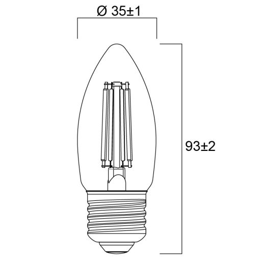 0029366 ToLEDo Retro Candle V5 Clear Dimmable 470LM 827 E27