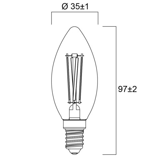 0029368 ToLEDo Retro Candle V5 Satin Dimmable 470LM 840 E14