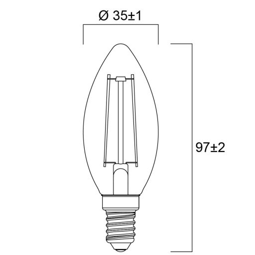 0029371 ToLEDo Retro Candle V5 Clear 250LM 827 E14