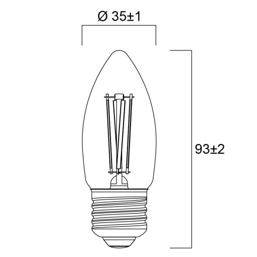 0029483 ToLEDo Retro Candle V5 Satin 470LM 827 E27