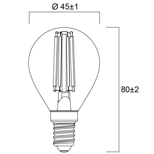 0029533 ToLEDo Retro Ball V5 Clear 806LM 827 E14