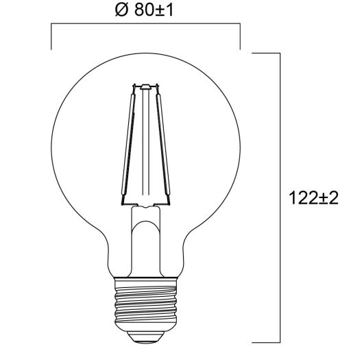 0029544 ToLEDo Retro G80 V5 Clear 640LM 827 E27