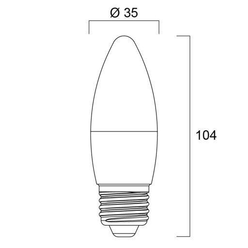 0029614 ToLEDo  Candle V7 806LM 827 E27