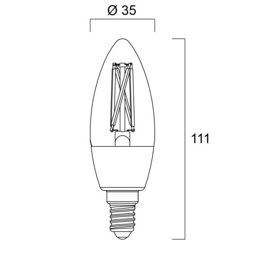 0030103 ToLEDo Retro Candle E14 470LM Tunable White SylSmart