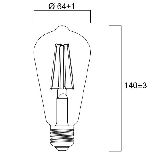 0030133 ToLEDo Platinum Retro ST64 Clear 840LM 827 E27