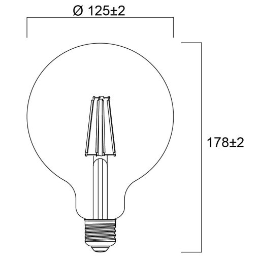0030135 ToLEDo Platinum Retro G120 Clear 840LM 827 E27