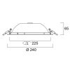 Sylvania START Downlight 225 IP54 2400lm 840 süllyeszthető LED lámpa
