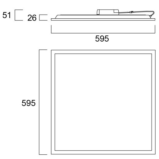 Sylvania 0044638 Panel UGR19 600x600 4000lm 840 süllyesztett LED panel
