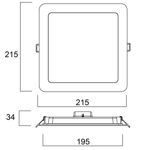 0055192 START Downlight eco 195 Square 1650LM 840