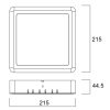 Sylvania Downlight Eco 215 Square 1650lm 840 felületre szerelhető LED lámpa