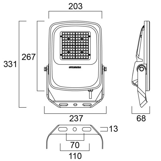 Sylvania Kalani IP66 3KLM 840 ASYM LED fényvető