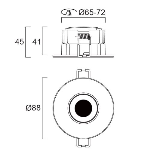 0059832 Obico 65-72 IP65 4CCT Dimmable Fix White