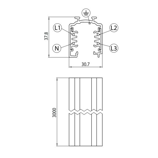 Sylvania ONETRACK 3-fázisú sín, 3 méteres, fehér (9000B-3/W-ST)