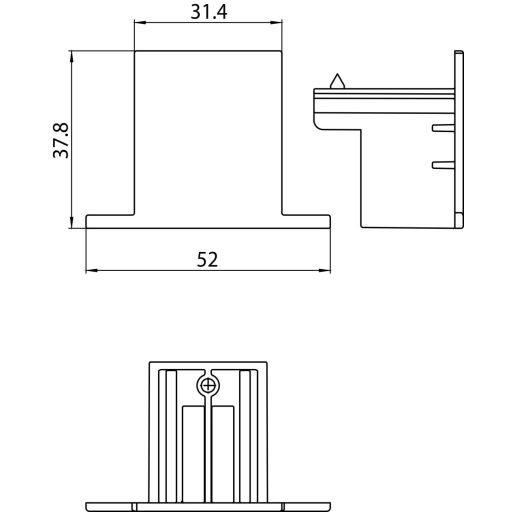 Sylvania ONETRACK RECESSED END CAP BLACK 9004-R/B végzáró rögzítőcsavarral
