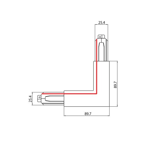 Sylvania ONETRACK L-FEED CONNECTR IN WHITE 9011/W L betápláló csatlakozó (belső oldali polaritásbordával)