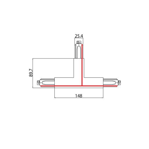 Sylvania ONETRACK T-FEED OUT-RIGHT BLACK 9014/B T betápláló csatlakozó (jobb oldali)