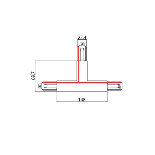 Sylvania ONETRACK T-FEED IN-LEFT WHITE 9015/W T betápláló csatlakozó (bal oldali)