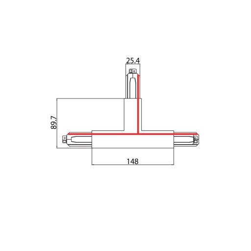 Sylvania ONETRACK T-FEED IN-RIGHT BLACK 9016/B T betápláló csatlakozó (jobb oldali)