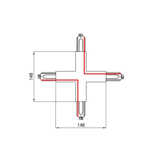 Sylvania ONETRACK X-FEED CONNECTOR BLACK 9017/B X betápláló csatlakozó