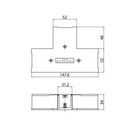 Sylvania ONETRACK REC COVER T-FEED S-9013-R/6-B süllyesztett takaróelem T betápláló csatlakozóhoz