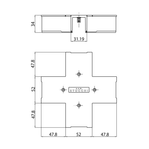 Sylvania ONETRACK REC COVER X-FEED S-9017-R/6-B süllyesztett takaróelem X betápláló csatlakozóhoz