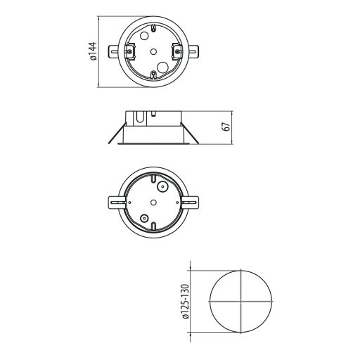 Sylvania ONETRACK RECESSED BOX BLACK 9000/BRU-B felületre szerelhető rögzítési pont (fix-point)