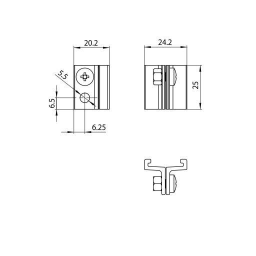 Sylvania ONETRACK S PENDNT T BRACKET S-9000/313-W rövid függesztő T-konzol