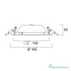 Sylvania START Downlight 150 IP44 1175lm 840 süllyeszthető LED panel 0030325