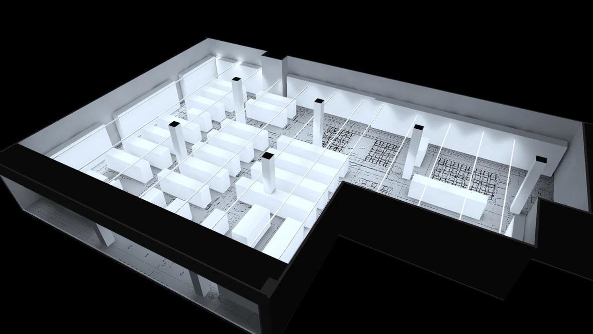 DIALux világítástechnikai 3D látványterv lámpatestekkel és fényeloszlással
